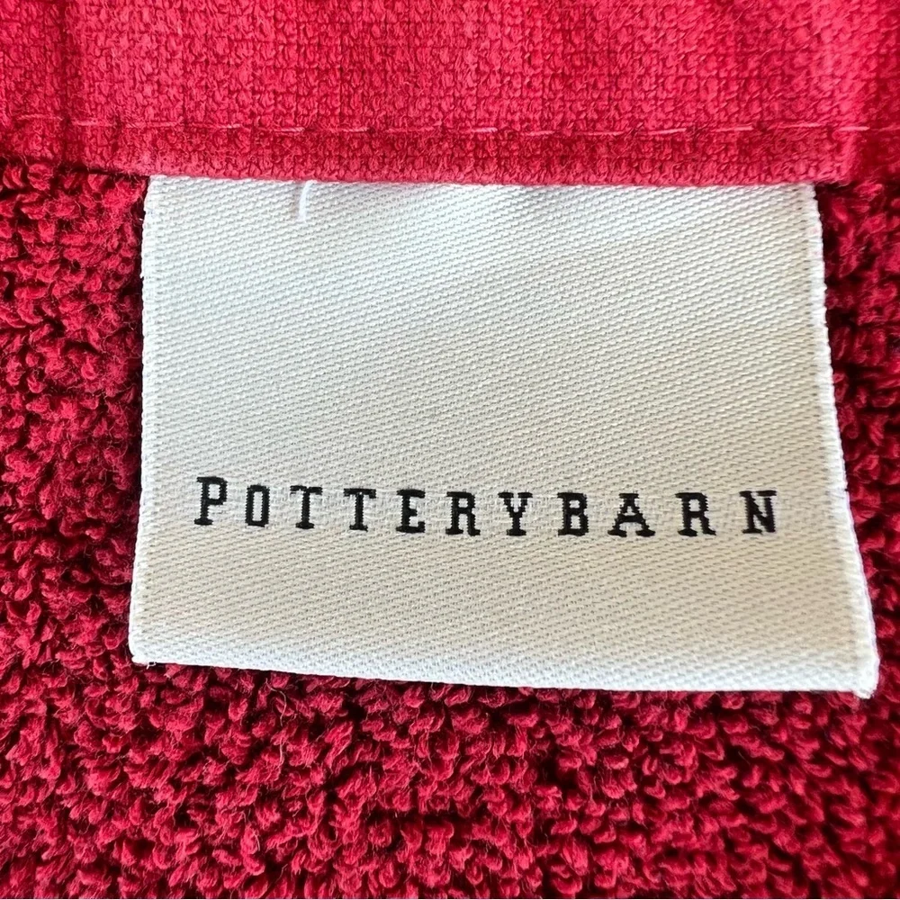 Pottery Barn Oversized Bath Sheet Towel Ruby Red 100% Cotton Brazil 37x77 NICE!